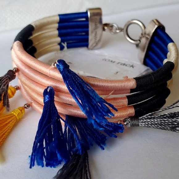 Isabel Marant Jewelry - NWT Isabel Marant Women's Tassel Blue White Black Pink Silver Wrap Bracelet